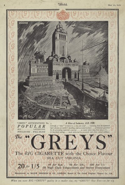 Annonce for Greys cigaretter af English School