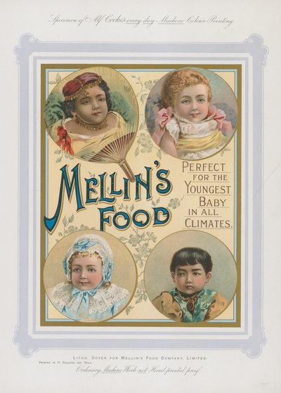 Annonce for Mellins Food til babyer i alle klimaer af English School
