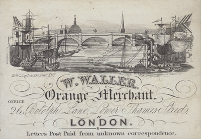 Annonce for W Waller, Orange Merchant, London (litho) af English School