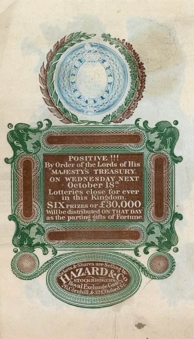 Annonce for sidste lotteri af English School