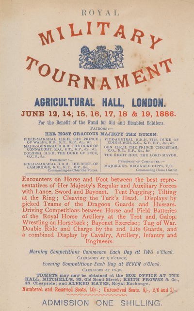 Annonce for Royal Military Tournament af English School