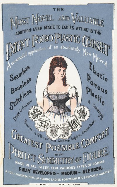 Annonce for patentet Poro-Plastic korset af English School