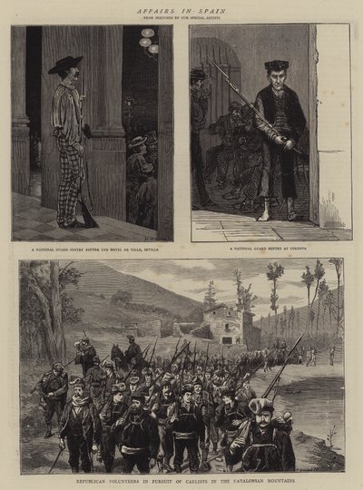 Anliggender i Spanien (gravering) af English School