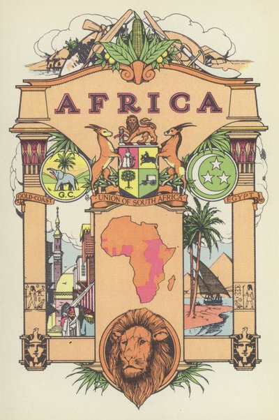 Afrika (farvelitografi) af English School