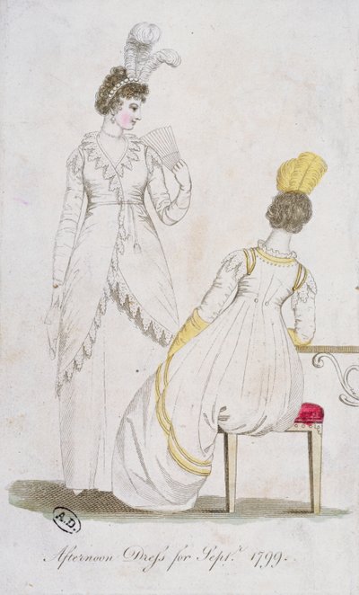 Eftermiddagskjole til september 1799 af English School