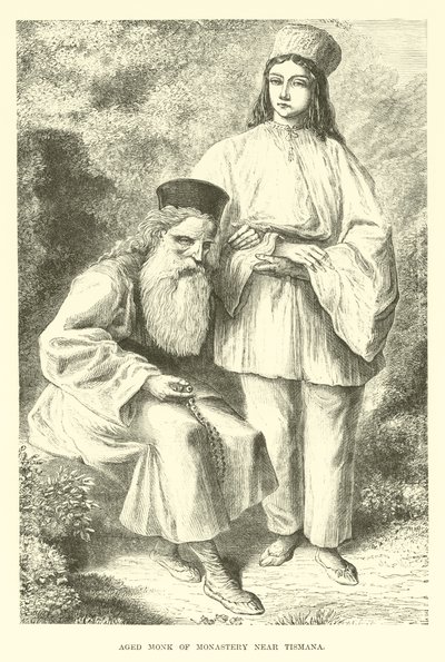 Alter Mönch des Klosters in der Nähe von Tismana von English School