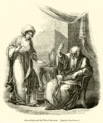Ahijah og Jeroboams hustru, Angelica Kaufmann (gravering) af English School