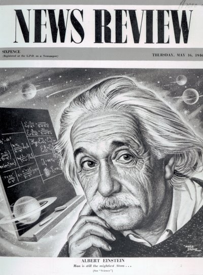 Albert Einstein på forsiden af 