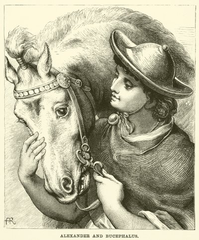 Alexander und Bucephalus (Gravur) von English School
