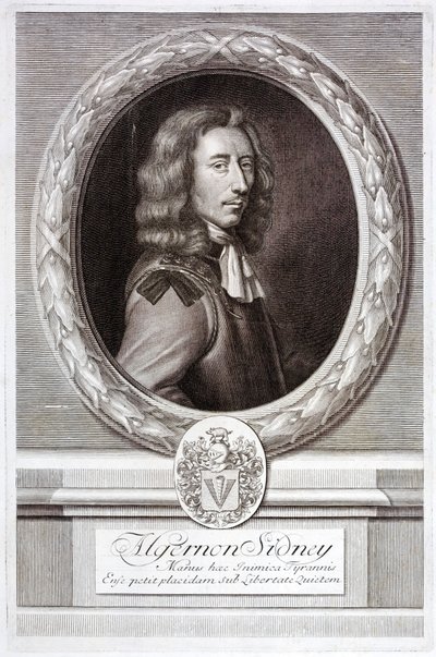 Algernon Sidney, engelsk republikansk politisk teoretiker og soldat (gravering) af English School