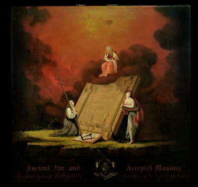 Allegorisk gruppe med frimurersymbolik, 1810 af English School