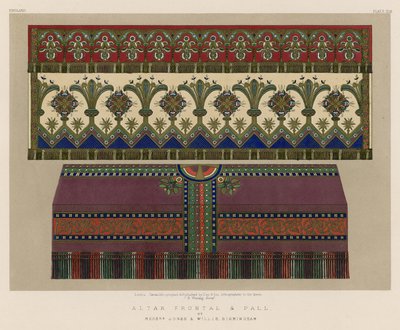 Altar Frontal og Pall af Mrs Jones og Willis, Birmingham af English School