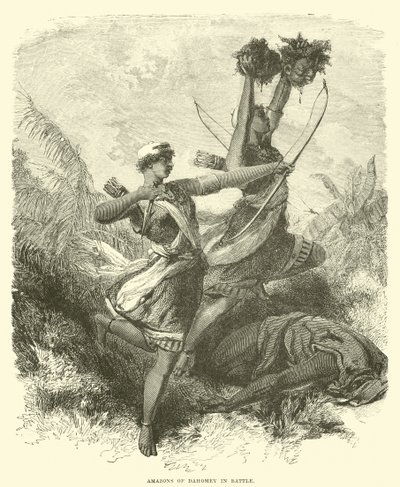Amazons of Dahomey in battle  af English School