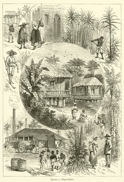 Amerika, Vestindien (gravering) af English School