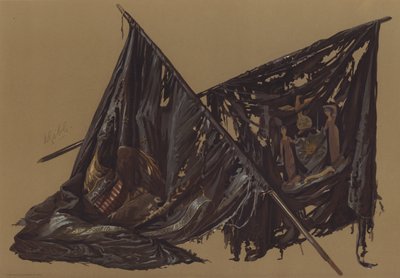 Amerikanske flag (chromolitho) af English School