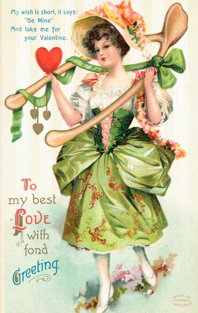 Amerikansk Valentine-kort af English School