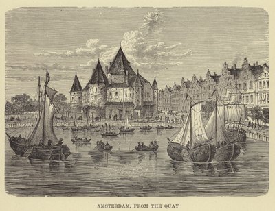 Amsterdam, fra kajen (gravering) af English School
