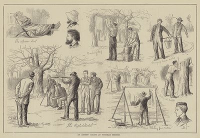 En kunstnerkoloni ved Burnham Beeches (gravering) af English School