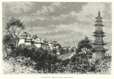 Et kejserligt sommerpalads, nær Pekin (gravering) af English School