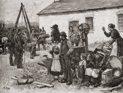En irsk familie bliver smidt ud af deres hjem på grund af manglende betaling af husleje, Irland af English School