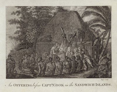 Et offer før Captain Cook af English School