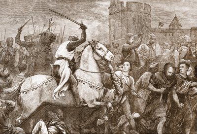 Et tidligt paveligt korstog mod valdenserne, illustration fra 