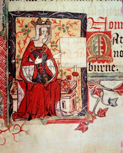En illumination, der forestiller Mathilde Kejserinden (ca. 1102-1167), også kendt som Maud og Mathilde af England, hustru til Henrik V af Det Hellige Rige, og som stammer fra bogen "Histoire d