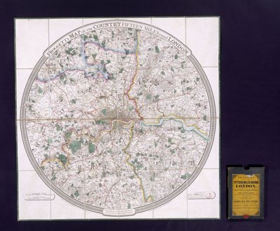 En ordinance undersøgelse af London (farve litho) af English School