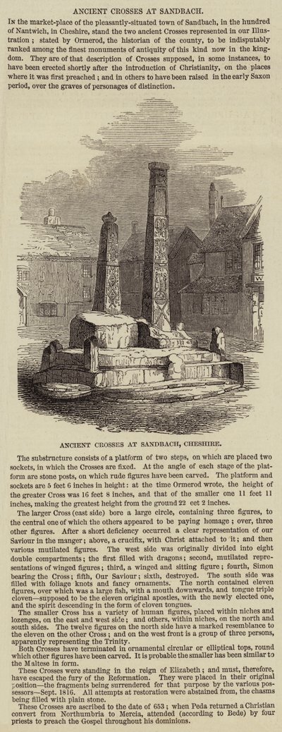 Altes Kreuz in Sandbach (Gravur) von English School