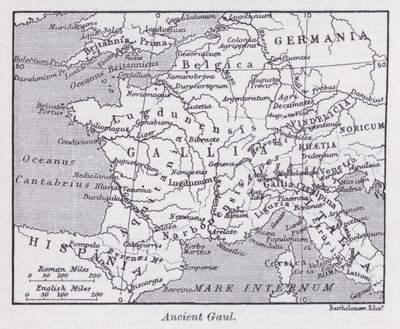 Oldtidens Gallien (litho) af English School