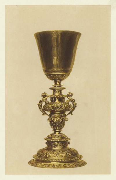 Antik forgyldt kalk (chromolitho) af English School