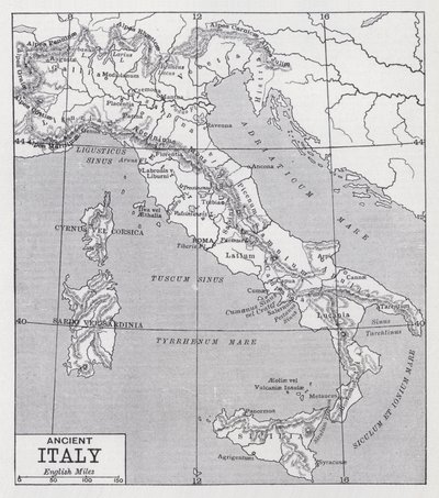 Det gamle Italien (litho) af English School