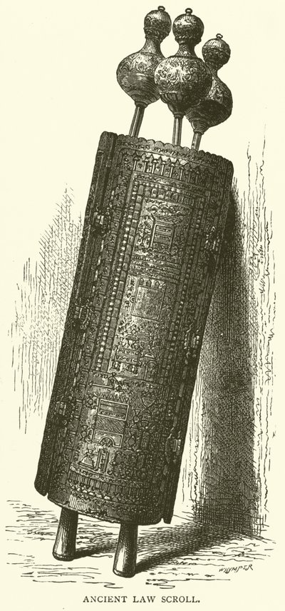 Ancient Law Scroll (gravering) af English School