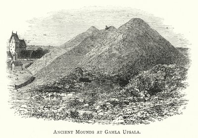 Gamle høje ved Gamla Upsala (gravering) af English School