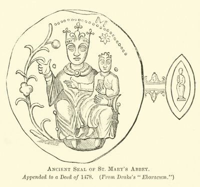 Ancient Seal of St Marys Abbey  af English School
