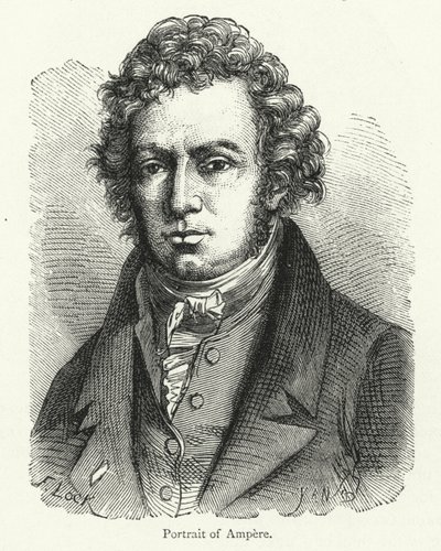 Andre-Marie Ampere, fransk fysiker og pioner inden for elektromagnetisme af English School