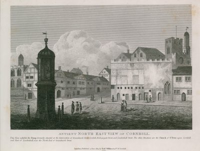 Gammel nordøst udsigt over Cornhill af English School
