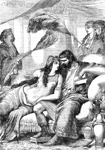 Antoine et Cleopatre (Antony og Cleopatra) - Illustration i "" Completes de William Shakespeare""" 1866 - Illustrationerne og den generelle form for denne udgave er lånt fra Cassells illustrerede Shakespeare, udgivet i London af English School