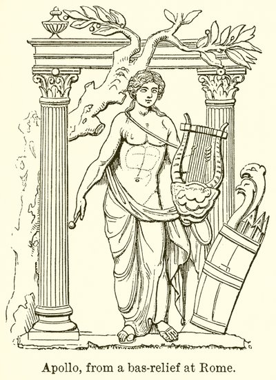 Apollo, fra et bas-relief i Rom af English School