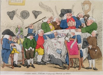 Apothecaries, Taylors & Co., der erobrer Frankrig og Spanien (håndfarvet radering) af English School