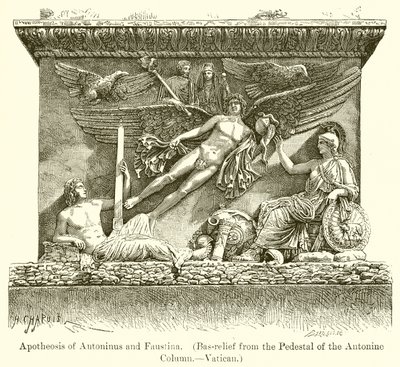 Apotheose von Antoninus und Faustina (Basrelief vom Sockel der Antoninischen Säule. Vatikan) von English School