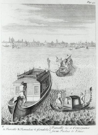 At nærme sig Venedig ad vandet fra Padua, fra nogle observationer foretaget under rejser gennem Frankrig, Italien osv. i årene 1720-22 af Edward Wright, udgivet 1730 af English School