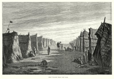 Arabisk landsby nær Port Said (gravering) af English School