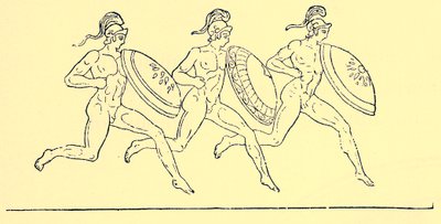 Armed Race, illustration fra History of Greece af Victor Duruy, 1890 (digitalt forbedret billede) af English School