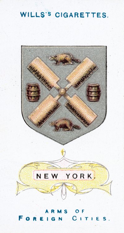 Arms of New York (chromolitho) af English School