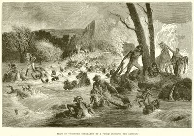 Army of Theodore overhalet af en oversvømmelse, der krydser Bashilo af English School