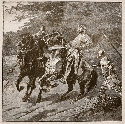 Arrestering af kong Richard, illustration fra Cassells Illustrated History of England (sepia foto) af English School