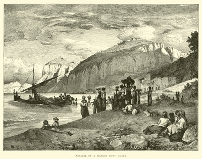 Ankomst af en markedsbåd, Capri af English School