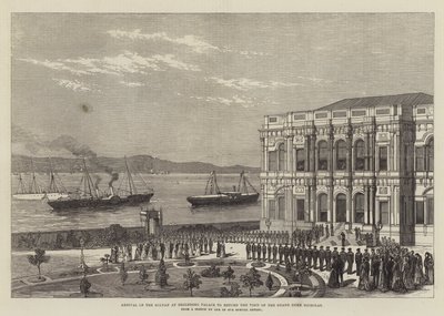 Sultanens ankomst til Beglerbeg Palace for at returnere besøget af storhertug Nicholas (gravering) af English School