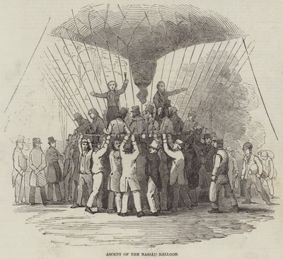 Opstigning af Nassau-ballonen (gravering) af English School